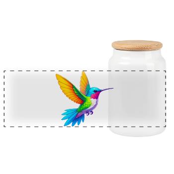 Kolibri - Panorama Keksdose mit Holzdeckel - Weiß - Vorne