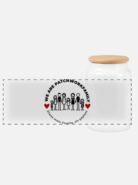 We are Patchworkfamily - Panorama Keksdose mit Holzdeckel - Weiß