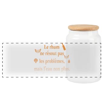 Papa Papa Rum Humor Witz Geschenk Lieblingsbier - Panorama Keksdose mit Holzdeckel - Weiß - Vorne