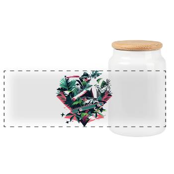 Graphique du skateur - Boîte à biscuits avec couvercle en bois - blanc - Devant