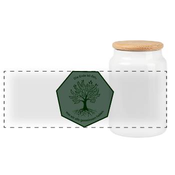 Tree Coat of Arms - Panoramic Cookie Jar with Wooden Lid - white - Front