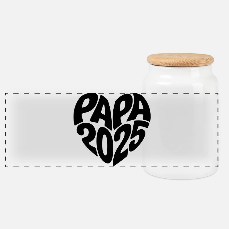 Papa 2025 - Panorama Keksdose mit Holzdeckel - Weiß