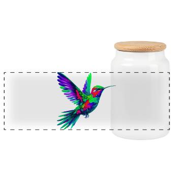 Kolibri - Panorama Keksdose mit Holzdeckel - Weiß - Vorne
