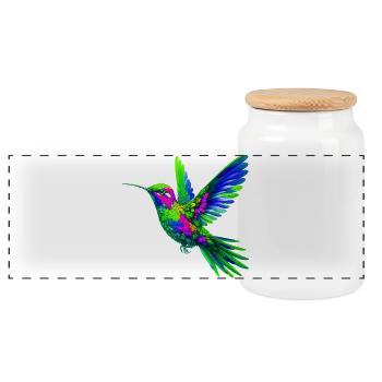 Kolibri - Panorama Keksdose mit Holzdeckel - Weiß - Vorne