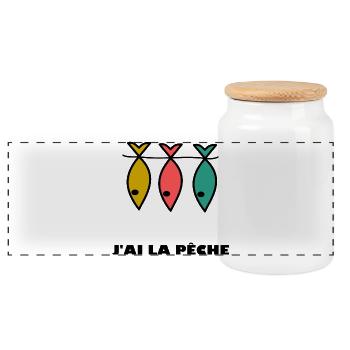 PÊCHE. POISSON D'AVRIL. POISSON. SARDINE - Boîte à biscuits avec couvercle en bois - blanc - Devant