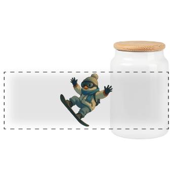 Snowbound - Boîte à biscuits avec couvercle en bois - blanc - Devant