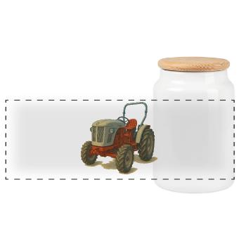 Holland Tracteur - Boîte à biscuits avec couvercle en bois - blanc - Devant