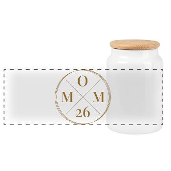 Mom 26 Baby Mutter Muttertag Geschenk Mama 2026 - Panorama Keksdose mit Holzdeckel - Weiß - Vorne