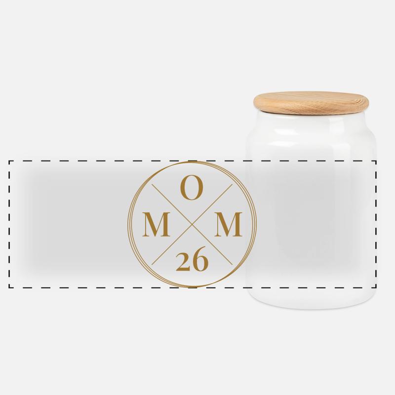 Mom 26 Baby Mutter Muttertag Geschenk Mama 2026 - Panorama Keksdose mit Holzdeckel - Weiß