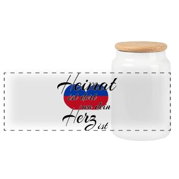 La maison, c’est là où se trouve votre cœur - Sorbian - Boîte à biscuits avec couvercle en bois - blanc - Devant