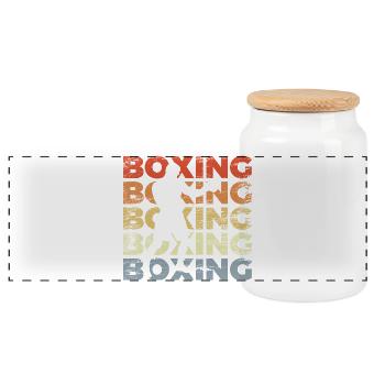 Vintage Boxen - Panorama Keksdose mit Holzdeckel - Weiß - Vorne