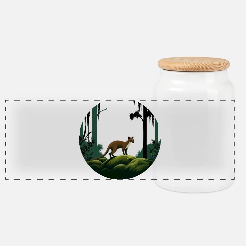 Fossa - Panorama Keksdose mit Holzdeckel - Weiß