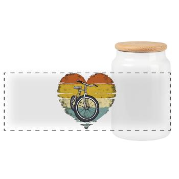 Vintage Fahrrad im Herzen der Natur - Panorama Keksdose mit Holzdeckel - Weiß - Vorne