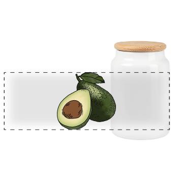 Avocat - Boîte à biscuits avec couvercle en bois - blanc - Devant