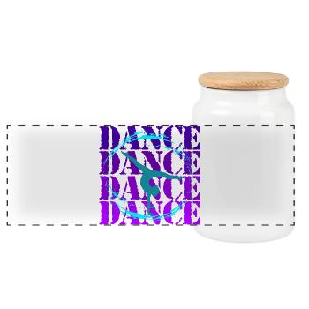 Acrobatic Dance in Vibrant Silhouette - Panoramic Cookie Jar with Wooden Lid - white - Front