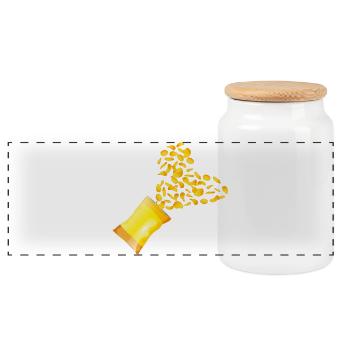 Ouvrir le sachet de chips en forme de coeur - Boîte à biscuits avec couvercle en bois - blanc - Devant