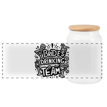L’équipe de la mariée - Boîte à biscuits avec couvercle en bois - blanc - Devant