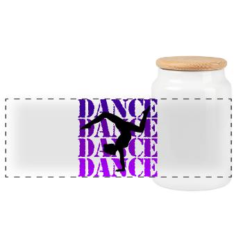 Dance in Silhouette - Panoramic Cookie Jar with Wooden Lid - white - Front