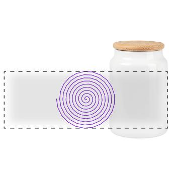 Colorful spiral pattern - Panoramic Cookie Jar with Wooden Lid - white - Front