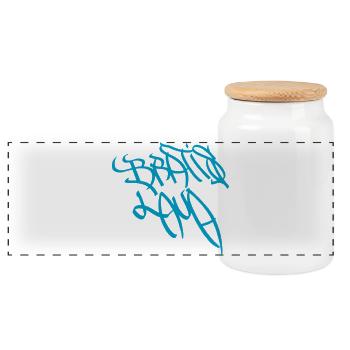 Urban Graffiti Lettering Design Bratislava - Panoramic Cookie Jar with Wooden Lid - white - Front