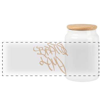 Abstrakte Graffiti-Sketches aus Bratislava - Panorama Keksdose mit Holzdeckel - Weiß - Vorne