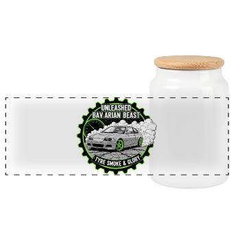 Unleashed Bavarian Beast - Panorama Keksdose mit Holzdeckel - Weiß - Vorne