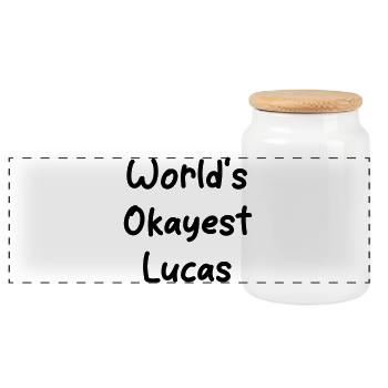 worlds_okayest_Lucas - Panorama Keksdose mit Holzdeckel - Weiß - Vorne