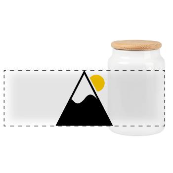 I CAN'T. SKI. MOUNTAIN. RACKET. SNOW. SNOW - Panoramic Cookie Jar with Wooden Lid - white - Front