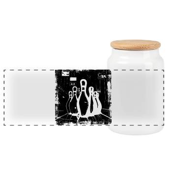 Bowling - Panoramic Cookie Jar with Wooden Lid - white - Front
