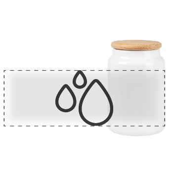 Logo de la ligne Triple Water Drops - Boîte à biscuits avec couvercle en bois - blanc - Devant