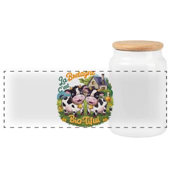 Cadeau Bretagne Drôle La Bretagne C’est Bio-tiful - Boîte à biscuits avec couvercle en bois - blanc - Devant
