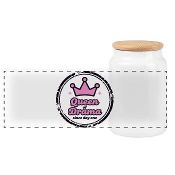 Reine du drame T-shirt à capuche Fun - Boîte à biscuits avec couvercle en bois - blanc - Devant