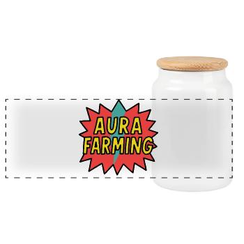 Aura-Landwirtschaft - Panorama Keksdose mit Holzdeckel - Weiß - Vorne