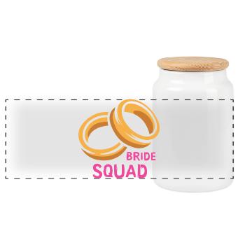 Bride squad anneaux enterrement de vie de jeune fille - Boîte à biscuits avec couvercle en bois - blanc - Devant