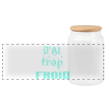 Winter Frost Typography - Boîte à biscuits avec couvercle en bois - blanc - Devant