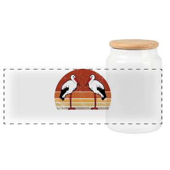 VOGEL VIntage Retro  - Panorama Keksdose mit Holzdeckel - Weiß - Vorne