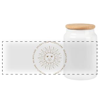 Selbstliebe - Dein Reminder für Achtsamkeit - Panorama Keksdose mit Holzdeckel - Weiß - Vorne