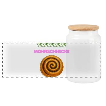 Rouleau de coquelicot spirale police rose dessert - Boîte à biscuits avec couvercle en bois - blanc - Devant