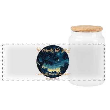 Verset biblique Religieux chrétien - Boîte à biscuits avec couvercle en bois - blanc - Devant