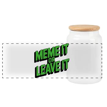Meme It Or Leave It - Panorama Keksdose mit Holzdeckel - Weiß - Vorne