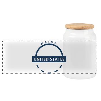 Maine United States Emblem - Panoramic Cookie Jar with Wooden Lid - white - Front