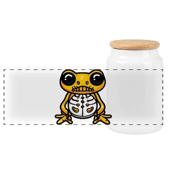 Grenouille Halloween Zombie - Boîte à biscuits avec couvercle en bois - blanc - Devant