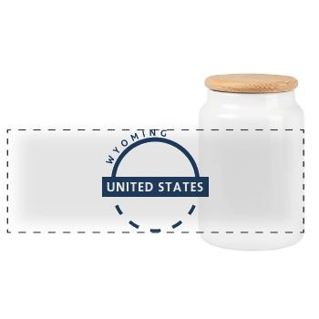 Insigne de cercle du Wyoming des États-Unis - Boîte à biscuits avec couvercle en bois - blanc - Devant