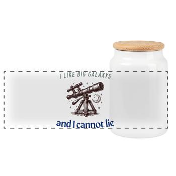Big Galaxys Funny Space Shirt - Panorama Keksdose mit Holzdeckel - Weiß - Vorne