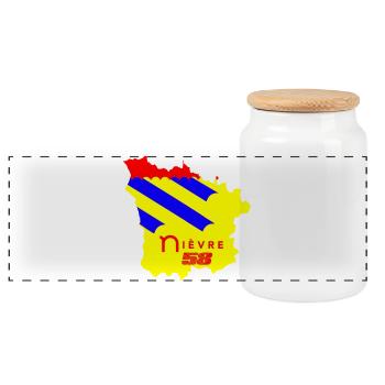 Nièvre 58  - Boîte à biscuits avec couvercle en bois - blanc - Devant