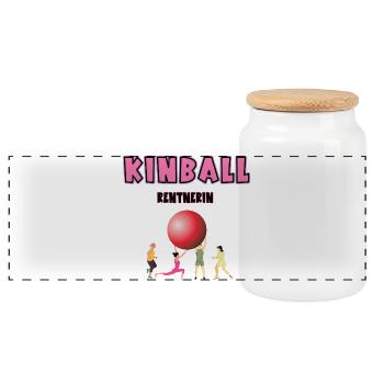 Kinball Rentnerin Kinballerin Rente Ruhestand - Panorama Keksdose mit Holzdeckel - Weiß - Vorne