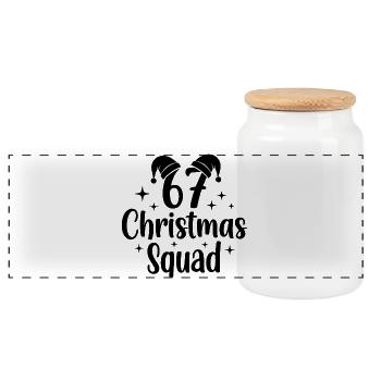 67e Escouade de Noël - Boîte à biscuits avec couvercle en bois - blanc - Devant