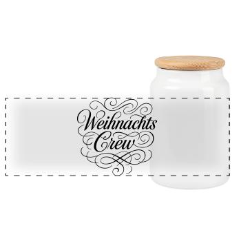 Christmas Team Christmas - Panoramic Cookie Jar with Wooden Lid - white - Front