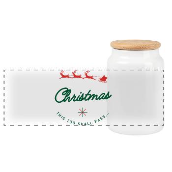 Noël passera - Défilé du Père Noël Humour - Boîte à biscuits avec couvercle en bois - blanc - Devant