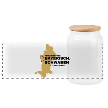 Souabe | NEU-ULM - Boîte à biscuits avec couvercle en bois - blanc - Devant
